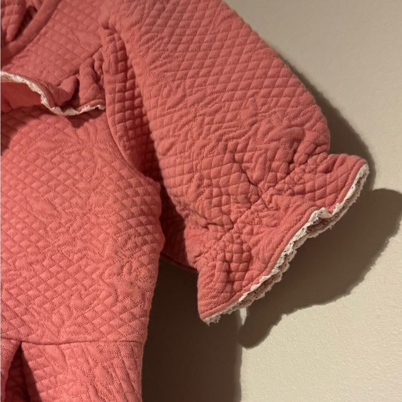 Janie and Jack Pink Quilted Jacquard Ruffle Dress Size 3 - Picture 5 of 7
